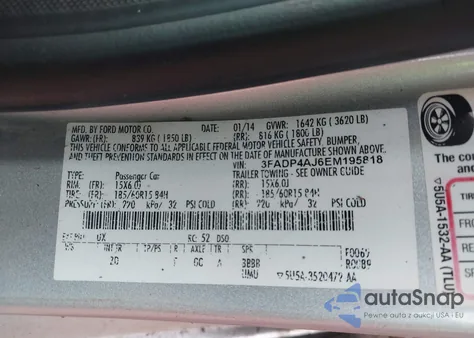 2014 Ford Fiesta S from USA, damaged, VIN 3FADP4AJ6EM195818